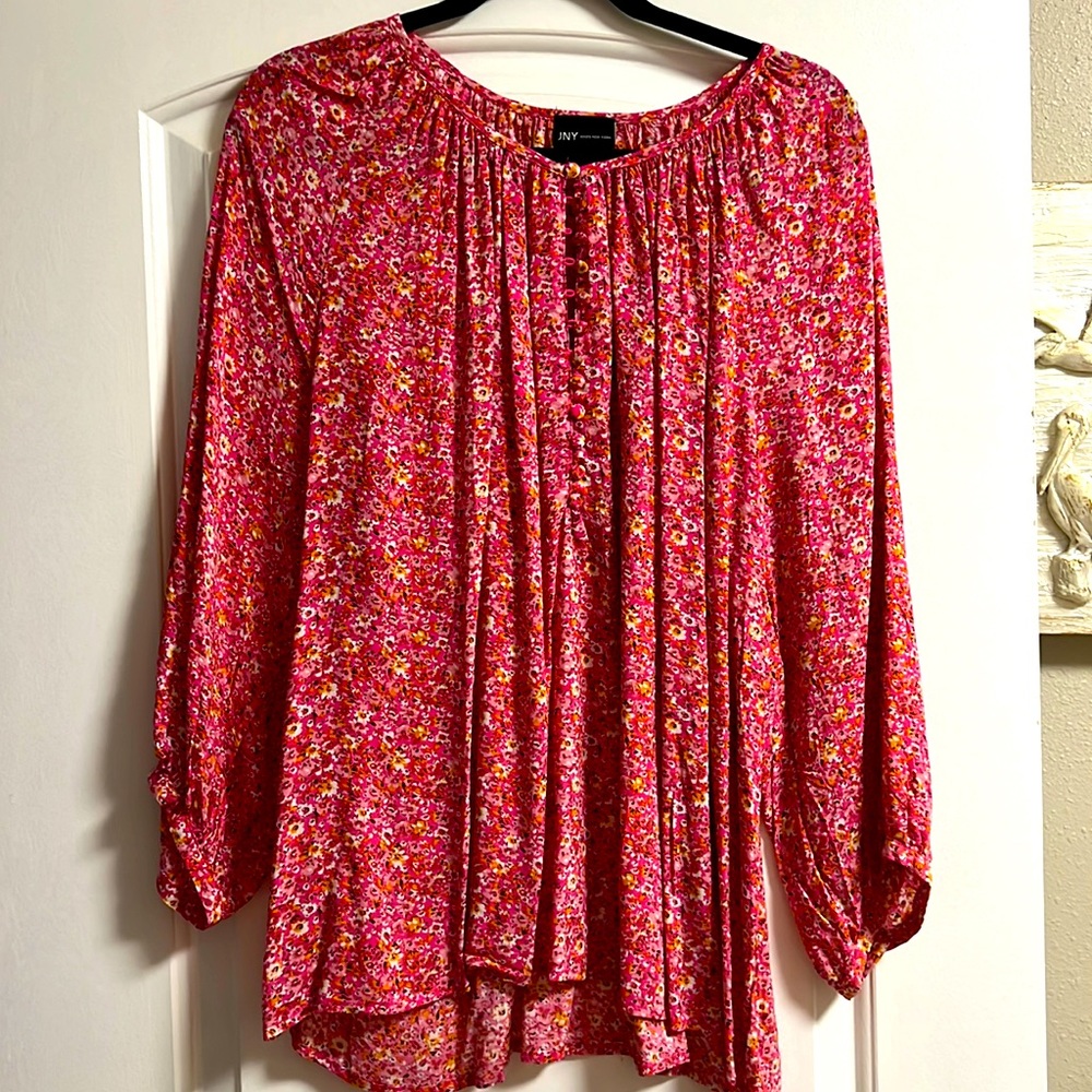 Beautiful pink and orange floral shirt!